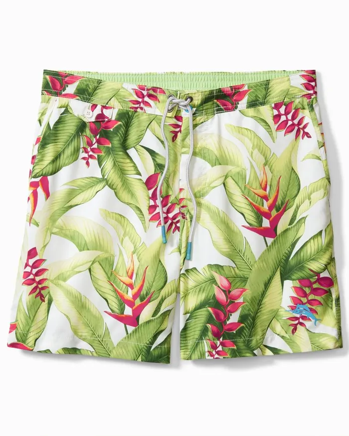 Tommy Bahama Swim and Boardshorts Calypso Fronds 6Inch Board Shorts White 8211 Men