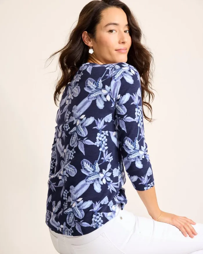 Tommy Bahama Tops and Shirts Ashby Isles Hightide Flora 34Sleeve TShirt Coastline 8211 Women Tommy Bahama Tops and Shirts Ashby Isles Hightide Flora 34Sleeve TShirt Coastline 8211 Women