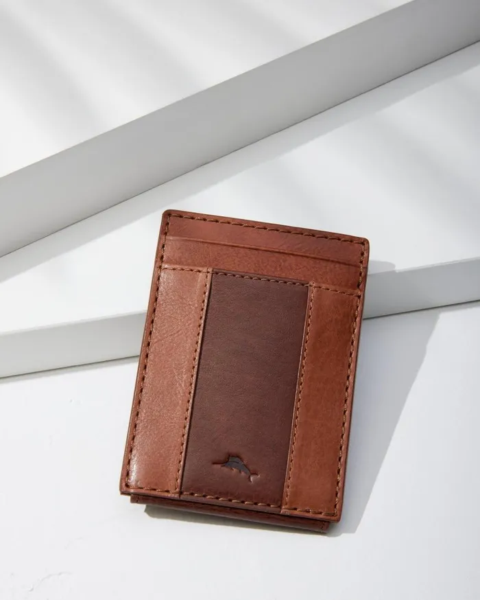 Tommy Bahama Wallets and Tech Accessories TwoTone Magnetic Card Holder Cognac 8211 Men