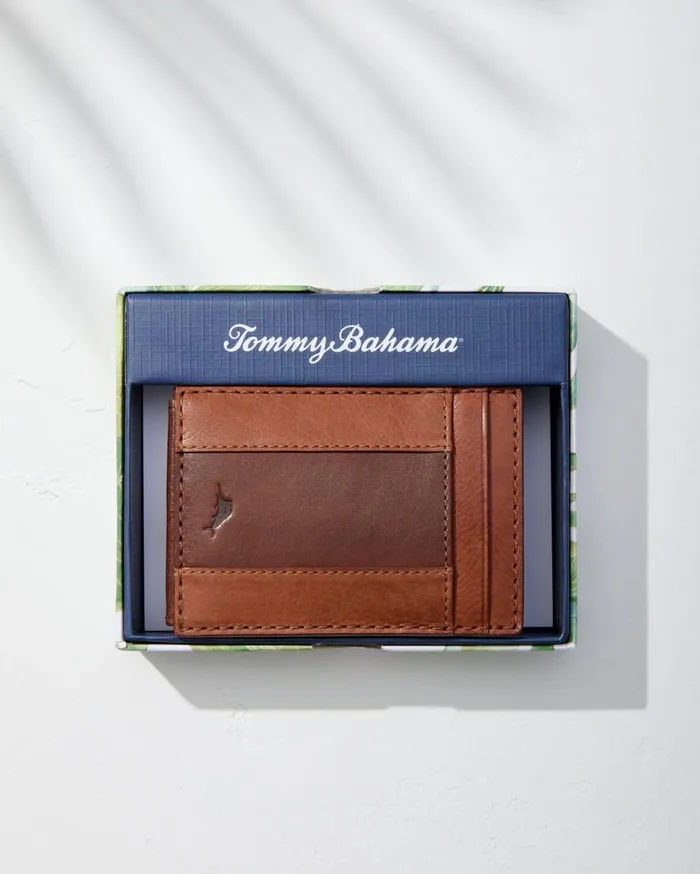 Tommy Bahama Wallets and Tech Accessories TwoTone Magnetic Card Holder Cognac 8211 Men