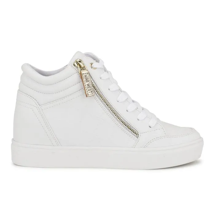 Tons High Top Hidden Wedge Sneakers White Women Nine West Sneakers