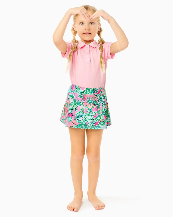 Tops and Bottoms Girls Lilly Pulitzer Luxletic Girls Mini Frida Polo Pink Blossom Tops and Bottoms Girls Lilly Pulitzer Luxletic Girls Mini Frida Polo Pink Blossom