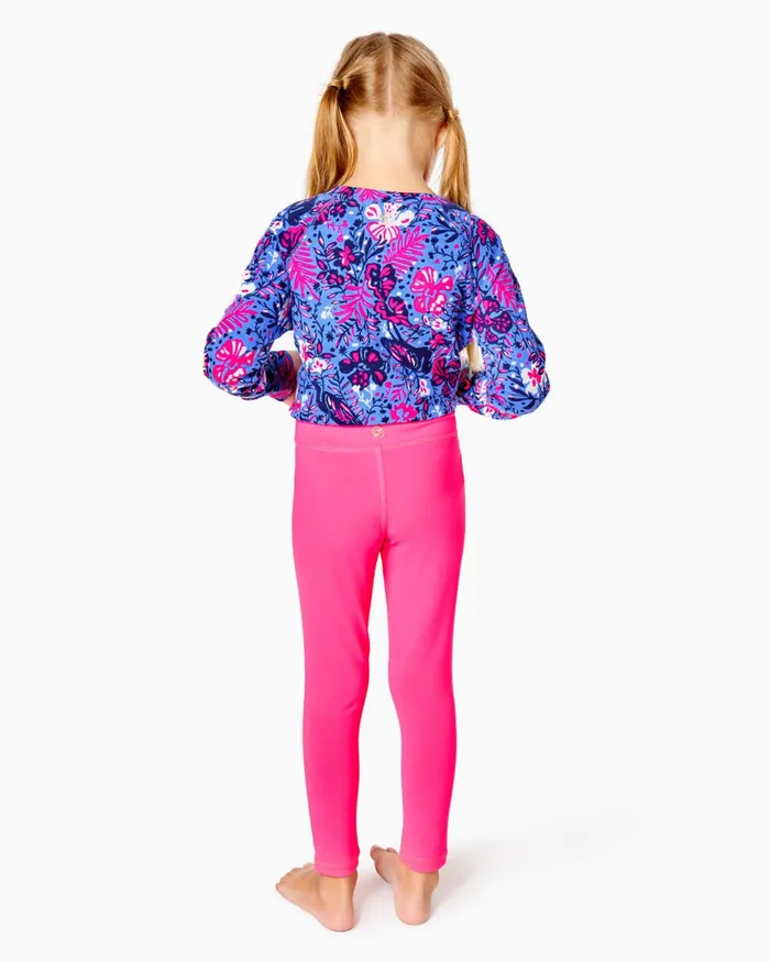 Tops and Bottoms Girls Lilly Pulitzer UPF 50 Luxletic Girls Mini Weekender Legging Pink Grenadine