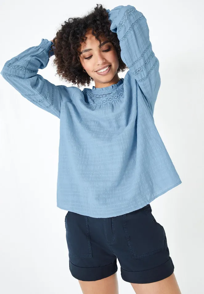 Tops and TShirts Women Hush Adwin Lace Top Blue