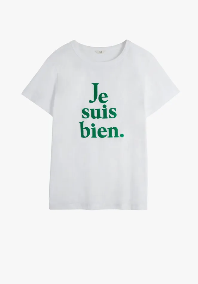 Tops and TShirts Women Hush Je Suis Bien Relaxed TShirt Whitegreen