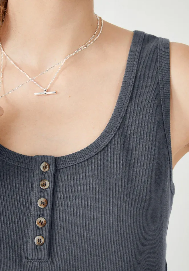 Tops and TShirts Women Hush Larissa Buttoned Vest Ebony