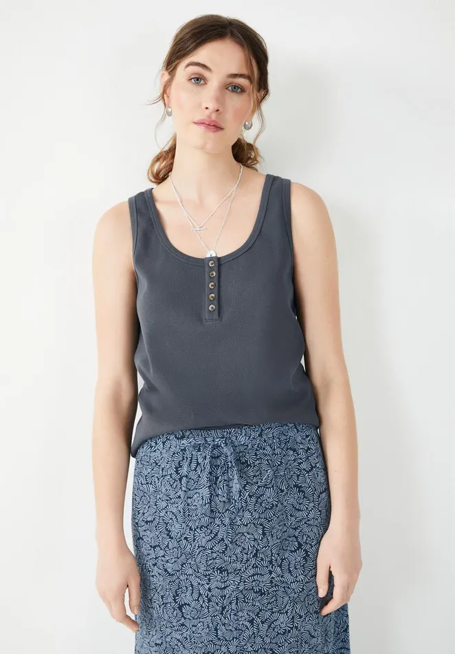 Tops and TShirts Women Hush Larissa Buttoned Vest Ebony