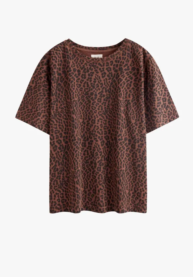 Tops and TShirts Women Hush Leopard Oversized TShirt True Leopardbrown