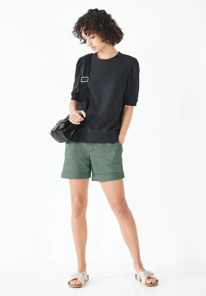 Tops and TShirts Women Hush Phoebee Puff Sleeve Sweatshirt Black