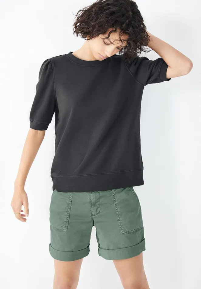 Tops and TShirts Women Hush Phoebee Puff Sleeve Sweatshirt Black