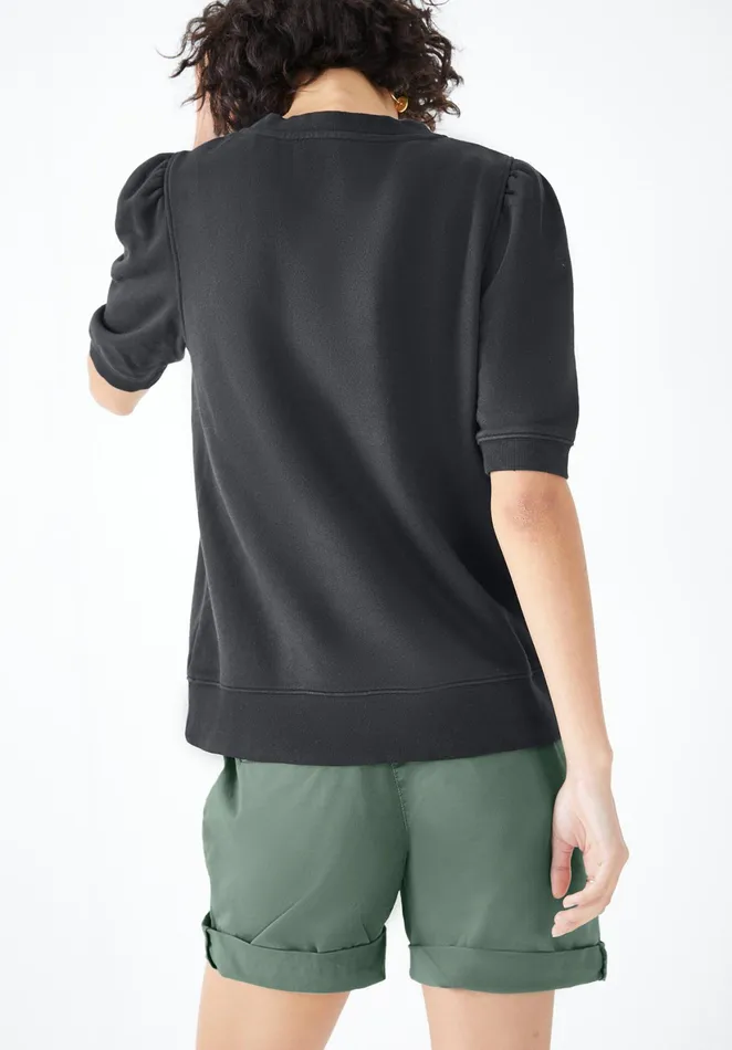 Tops and TShirts Women Hush Phoebee Puff Sleeve Sweatshirt Black