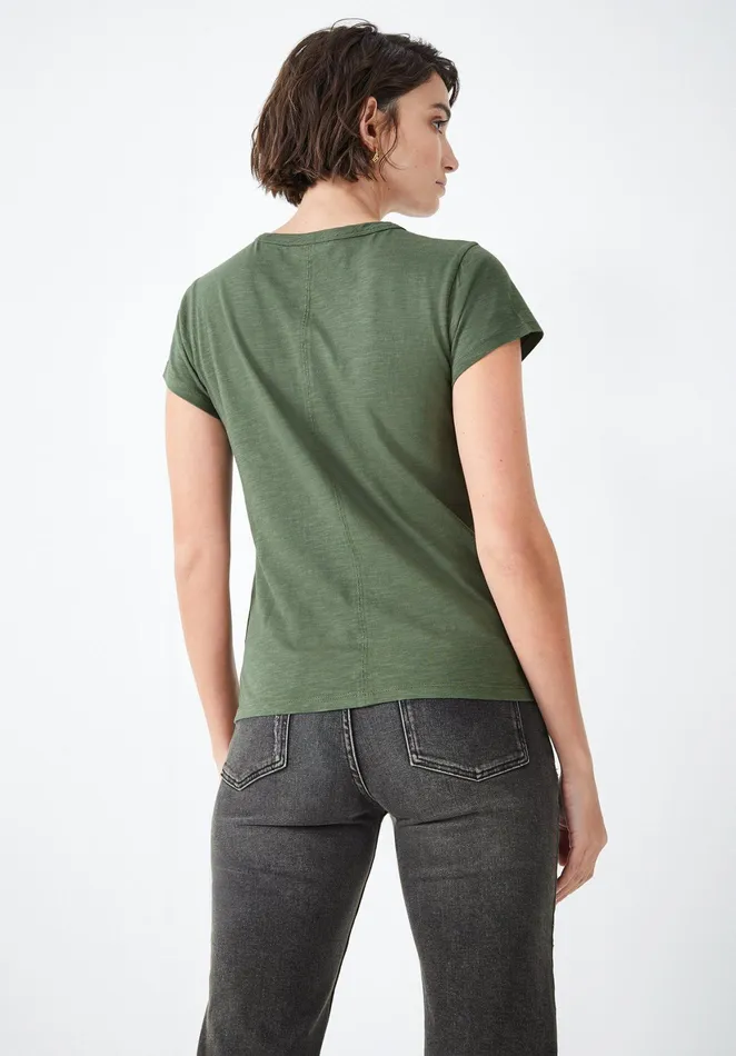 Tops and TShirts Women Hush Slim Fit Crew Tee Khaki Green