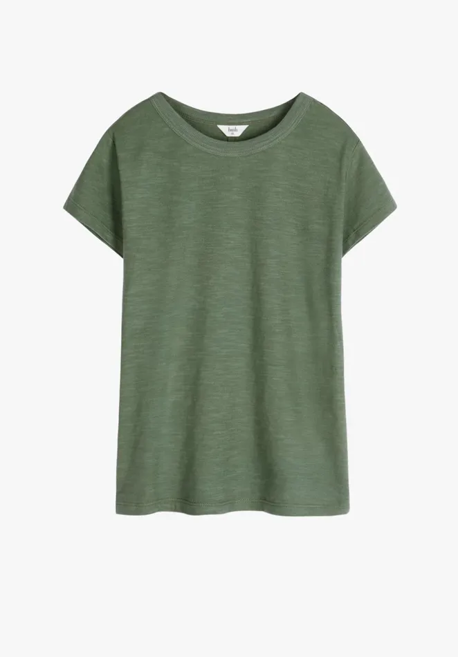 Tops and TShirts Women Hush Slim Fit Crew Tee Khaki Green