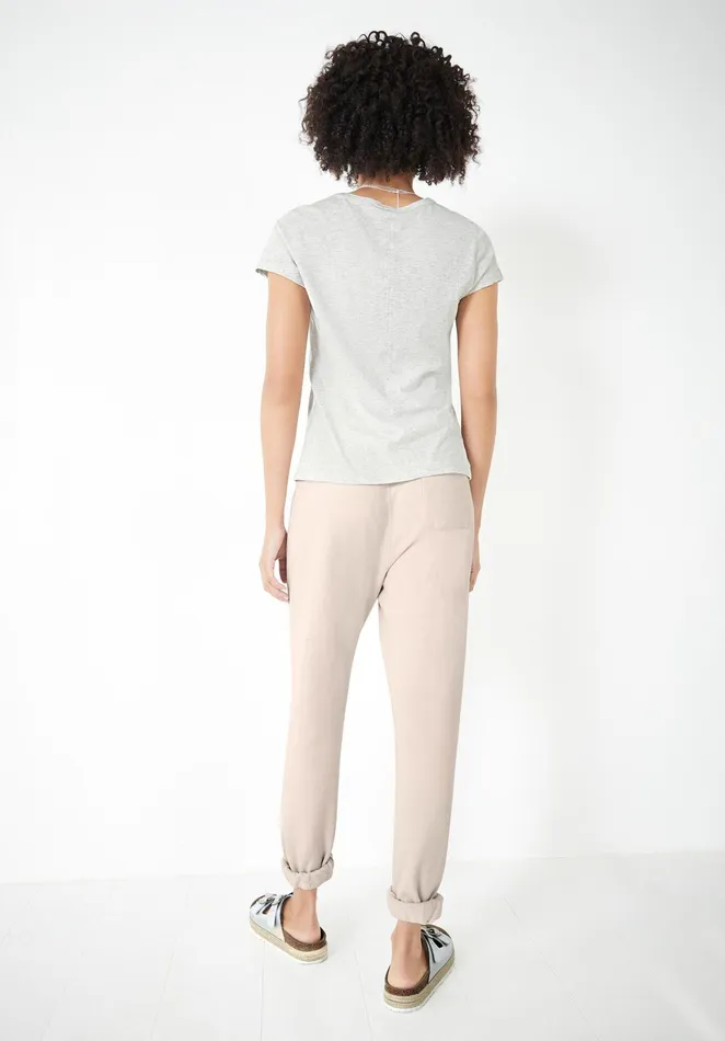Tops and TShirts Women Hush Slim Fit Crew Tee Lightest Grey Marl