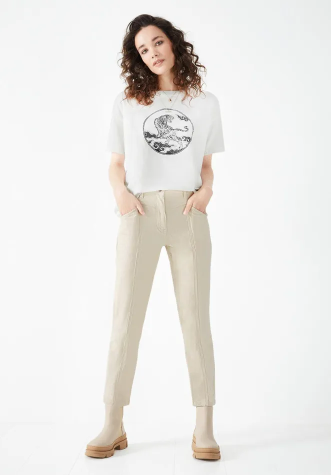 Tops and TShirts Women Hush Tiger Boyfriend TShirt Off White