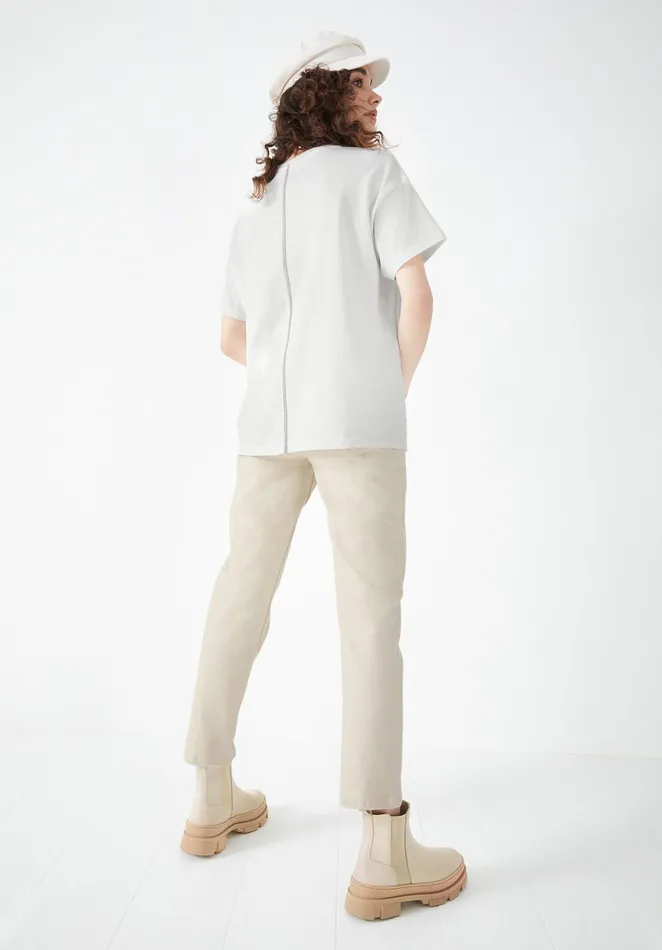 Tops and TShirts Women Hush Tiger Boyfriend TShirt Off White