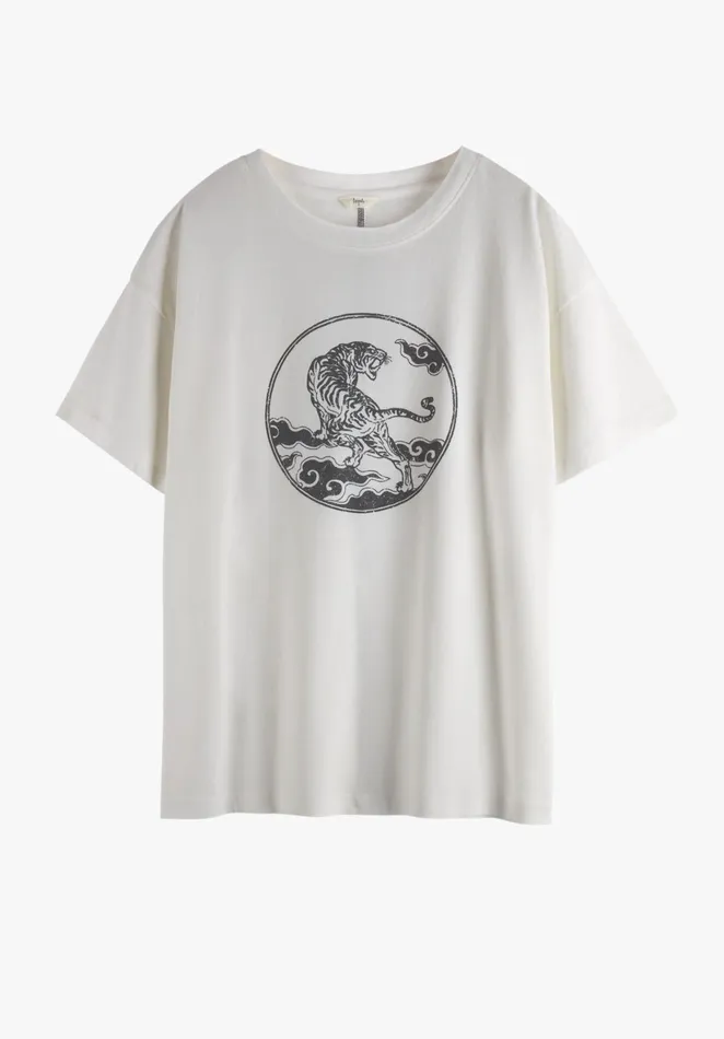 Tops and TShirts Women Hush Tiger Boyfriend TShirt Off White