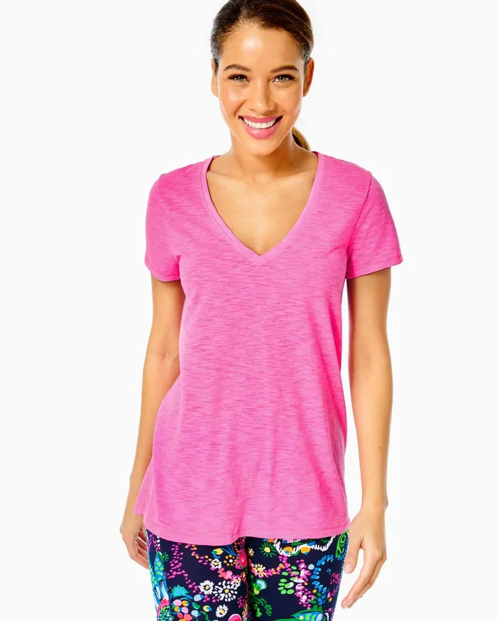 Tops WomenHome and Gifts Lilly Pulitzer Etta VNeck Top Pink Isle Tops WomenHome and Gifts Lilly Pulitzer Etta VNeck Top Pink Isle