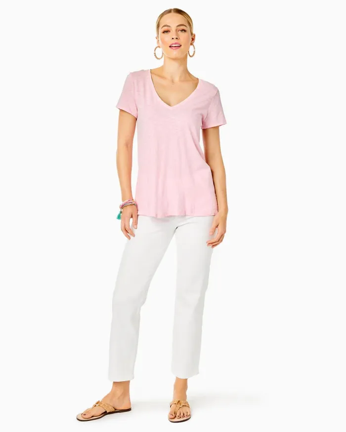 Tops Women Lilly Pulitzer Etta VNeck Top Calla Lilly Pink Tops Women Lilly Pulitzer Etta VNeck Top Calla Lilly Pink