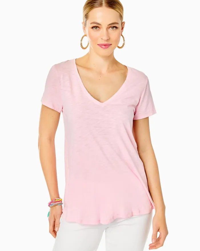 Tops Women Lilly Pulitzer Etta VNeck Top Calla Lilly Pink Tops Women Lilly Pulitzer Etta VNeck Top Calla Lilly Pink