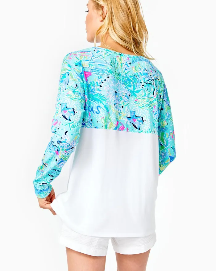 Tops Women Lilly Pulitzer Finn Top Bayside Blue Lilly Loves Texas