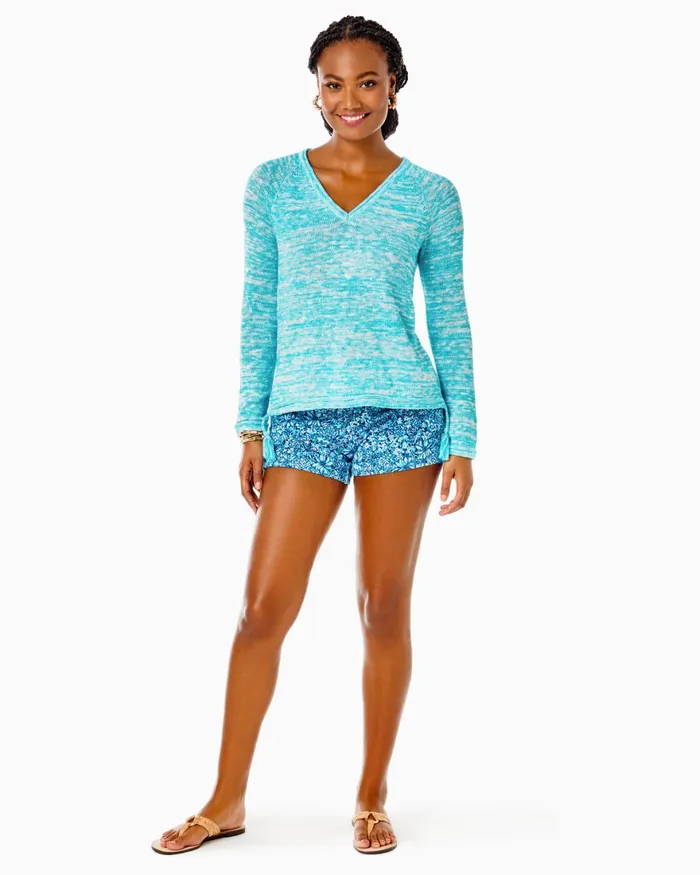 Tops Women Lilly Pulitzer Jody Sweater Amalfi Blue Marl Tops Women Lilly Pulitzer Jody Sweater Amalfi Blue Marl