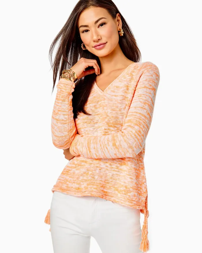 Tops Women Lilly Pulitzer Jody Sweater Cantaloupe Marl Tops Women Lilly Pulitzer Jody Sweater Cantaloupe Marl