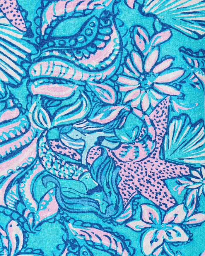 Tops Women Lilly Pulitzer Mialeigh Elbow Sleeve Linen Top Amalfi Blue Sound The Sirens Tops Women Lilly Pulitzer Mialeigh Elbow Sleeve Linen Top Amalfi Blue Sound The Sirens