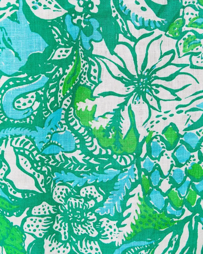 Tops Women Lilly Pulitzer Sea View Linen Button Down Top Botanical Green Safari Sangria Tops Women Lilly Pulitzer Sea View Linen Button Down Top Botanical Green Safari Sangria