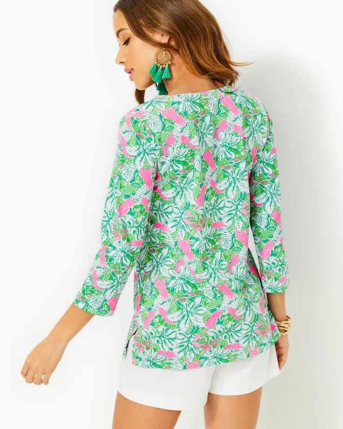 Tops Women Lilly Pulitzer UPF 50 Karina ChillyLilly Tunic Top Botanical Green Just Wing It Engineered Chillylilly Tops Women Lilly Pulitzer UPF 50 Karina ChillyLilly Tunic Top Botanical Green Just Wing It Engineered Chillylilly
