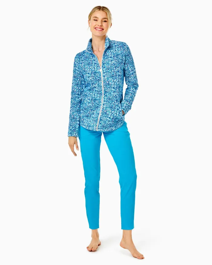 Tops Women Lilly Pulitzer UPF 50 Luxletic Frida Puff Sleeve Polo Mandevilla Baby Paradise Petals Tops Women Lilly Pulitzer UPF 50 Luxletic Frida Puff Sleeve Polo Mandevilla Baby Paradise Petals