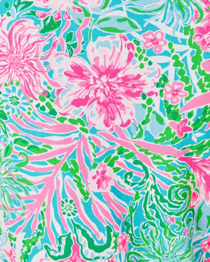 Tops Women Lilly Pulitzer UPF 50 Luxletic Frida Sleeveless Ruffle Polo Top Amalfi Blue Leaf It Wild Tops Women Lilly Pulitzer UPF 50 Luxletic Frida Sleeveless Ruffle Polo Top Amalfi Blue Leaf It Wild