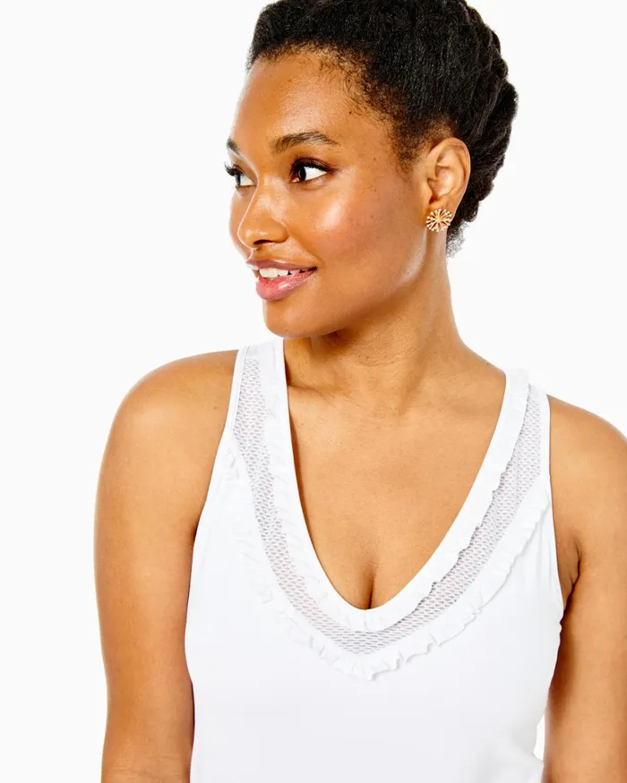 Tops Women Lilly Pulitzer UPF 50 Luxletic Ruah Bra Tank Top Resort White Tops Women Lilly Pulitzer UPF 50 Luxletic Ruah Bra Tank Top Resort White