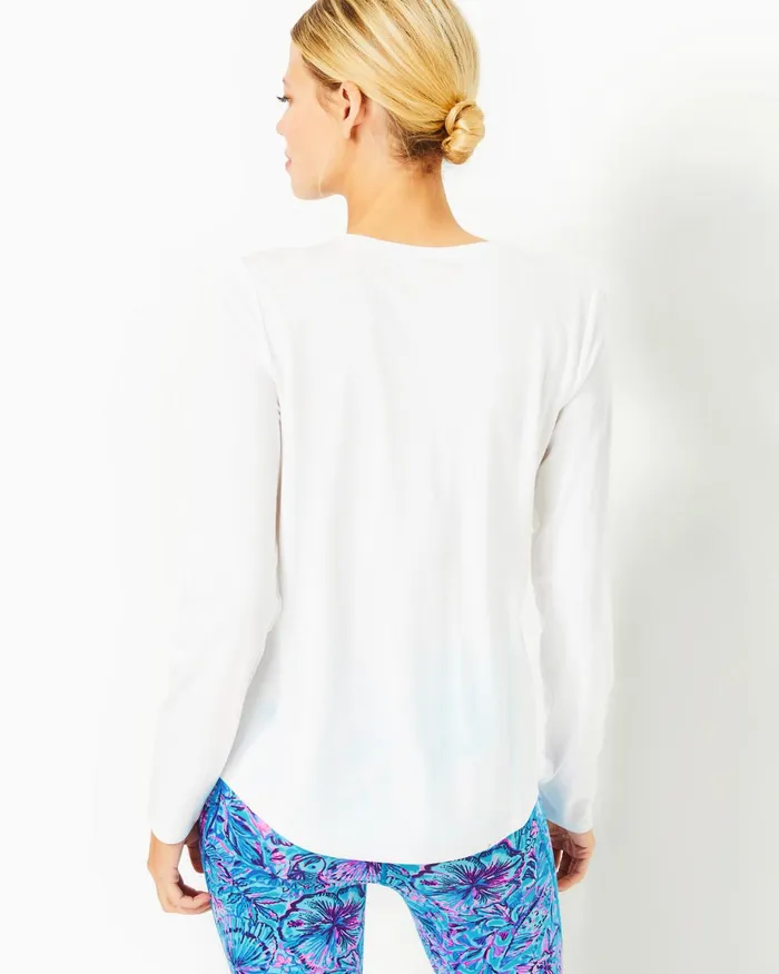 Tops Women Lilly Pulitzer UPF 50 Luxletic Westley Long Sleeve Tee Resort White
