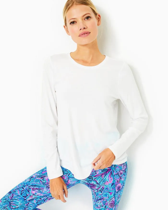 Tops Women Lilly Pulitzer UPF 50 Luxletic Westley Long Sleeve Tee Resort White Tops Women Lilly Pulitzer UPF 50 Luxletic Westley Long Sleeve Tee Resort White