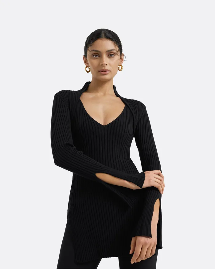Tops Women Nouvel Black Knit Black Safiyaa