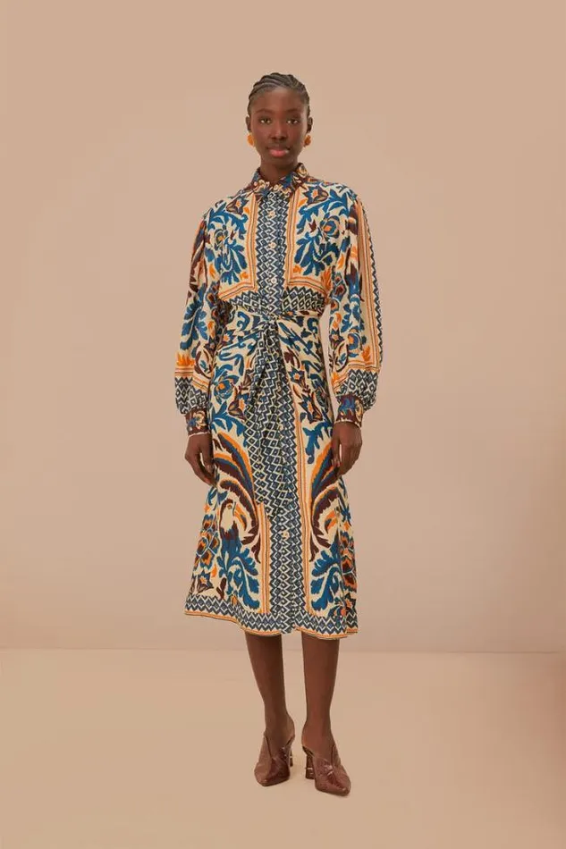 Toucans Scarf Sand Midi Dress Women FARM Rio Midi Dresses