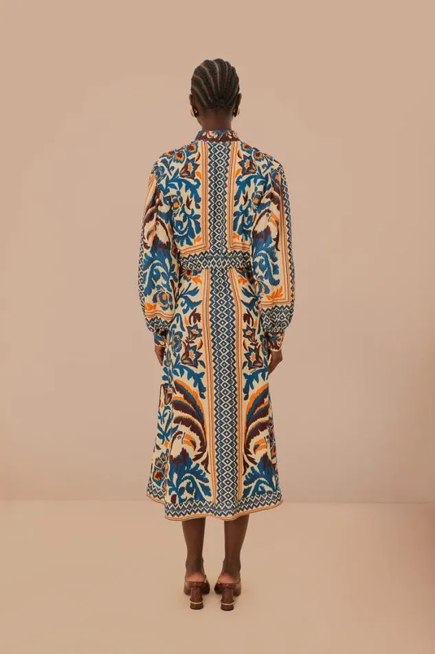 Toucans Scarf Sand Midi Dress Women FARM Rio Midi Dresses