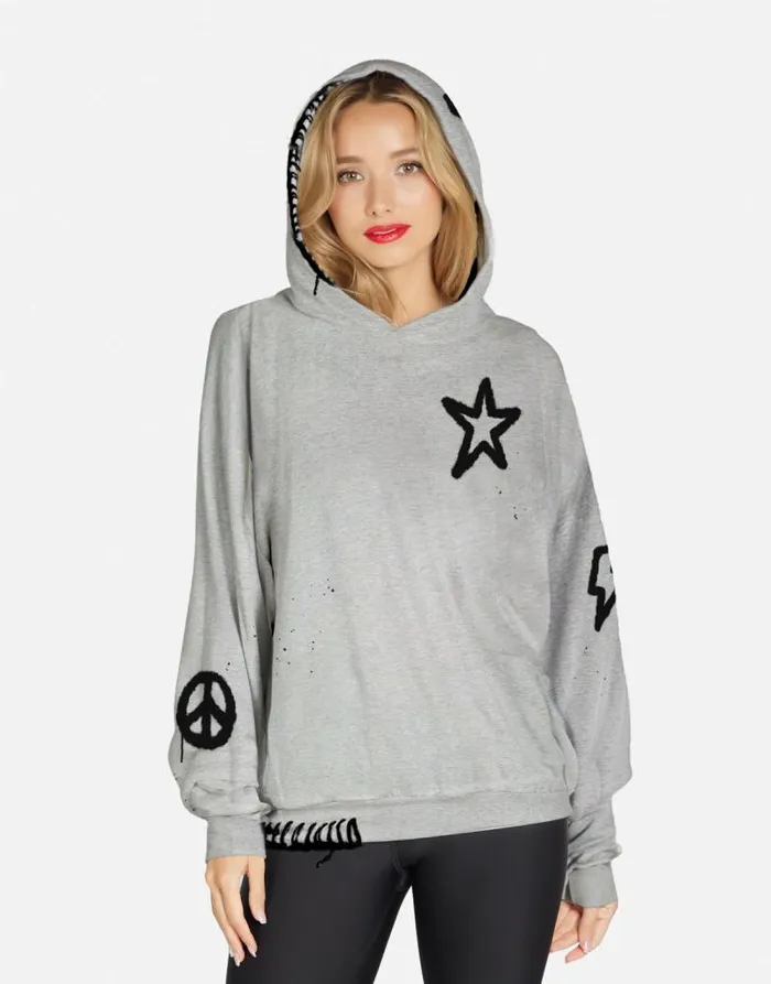 Trina Airbrush Elements Heather Grey Women Lauren Moshi Hoodies