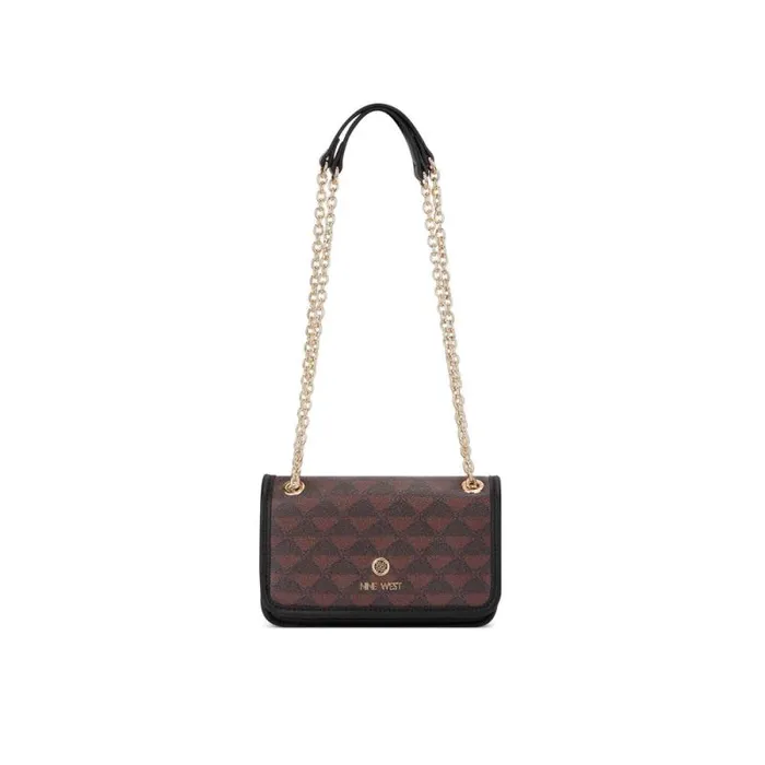 Tristian Mini Convertible Crossbody Flap Mahogany Logo Women Nine West Crossbody