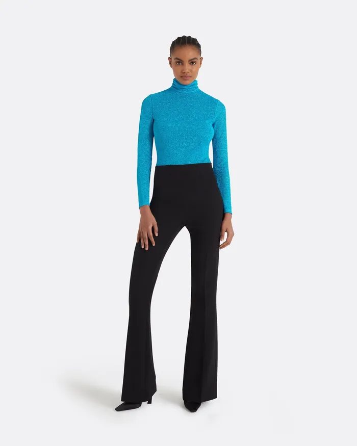 Trousers Women Alexa Black Heavy Crepe and Satin Trousers Black Safiyaa