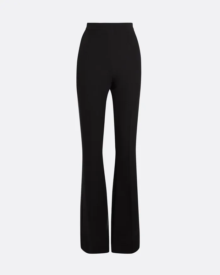 Trousers Women Alexa Black Heavy Crepe and Satin Trousers Black Safiyaa