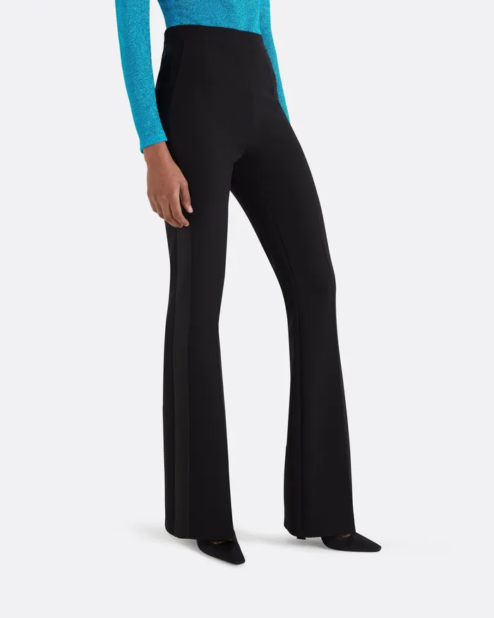 Trousers Women Alexa Black Heavy Crepe and Satin Trousers Black Safiyaa