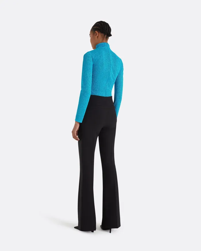 Trousers Women Alexa Black Heavy Crepe and Satin Trousers Black Safiyaa