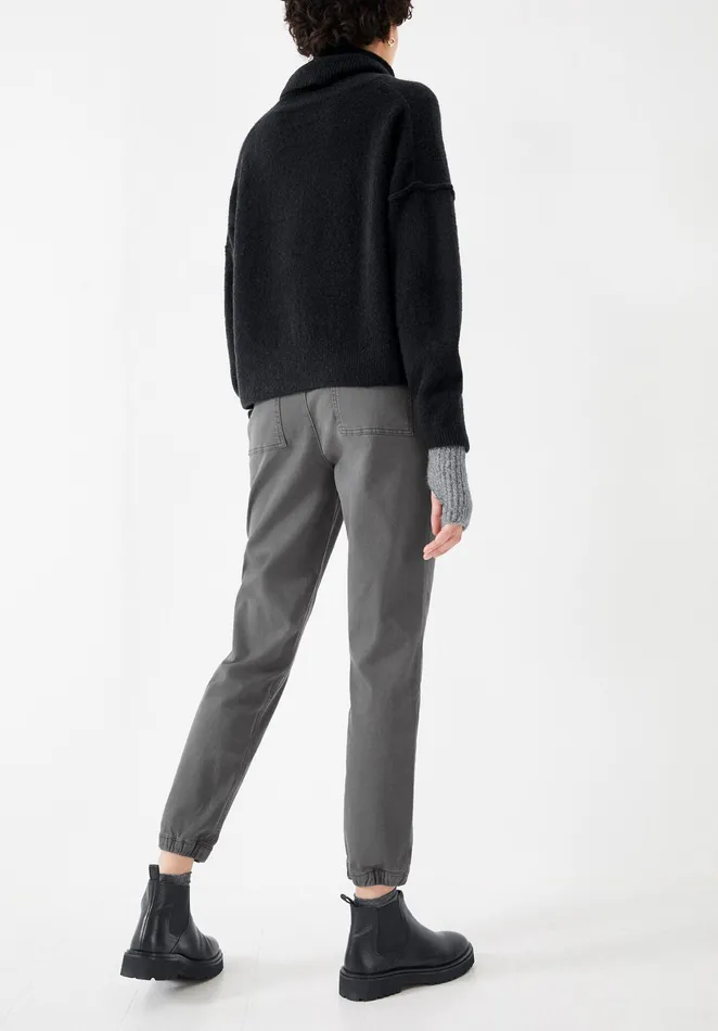 Trousers Women Hush StretchCotton Cuffed Chinos Washed Black
