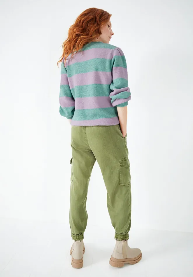 Trousers Women Hush Washed Cargo Trousers Light Khaki