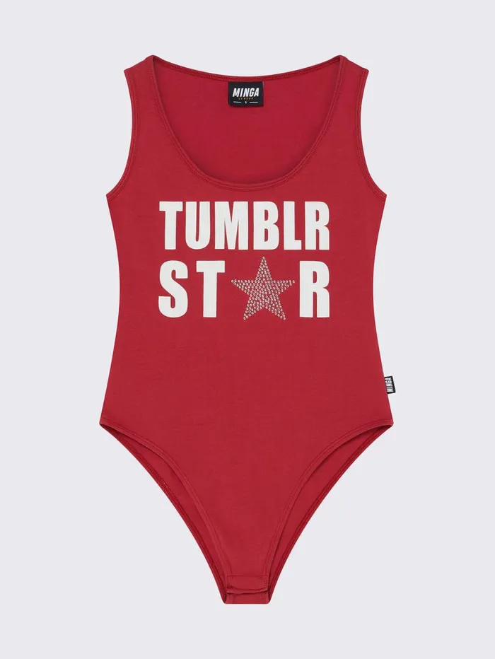 Tumblr Star Red Bodysuit Women Minga London Tops and TShirts Tumblr Star Red Bodysuit Women Minga London Tops and TShirts