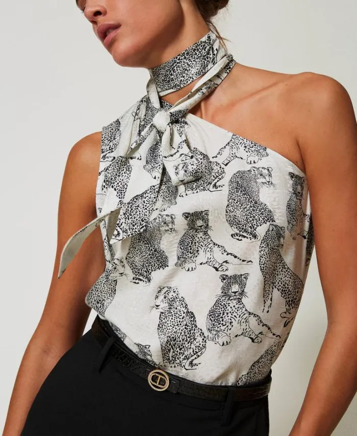 Twinset Belts Croc Print Leather Belt Black 8211 Accessories