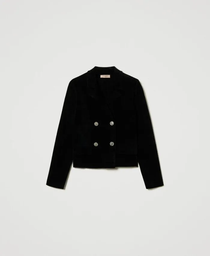 Twinset Blazers Knit Jacket With Oval T Buttons Black 8211 Clothing