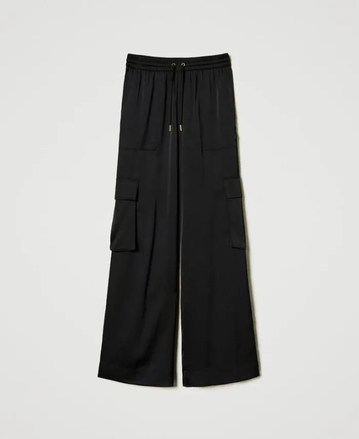 Twinset Cargo Trousers Satin Cargo Trousers Black 8211 Clothing